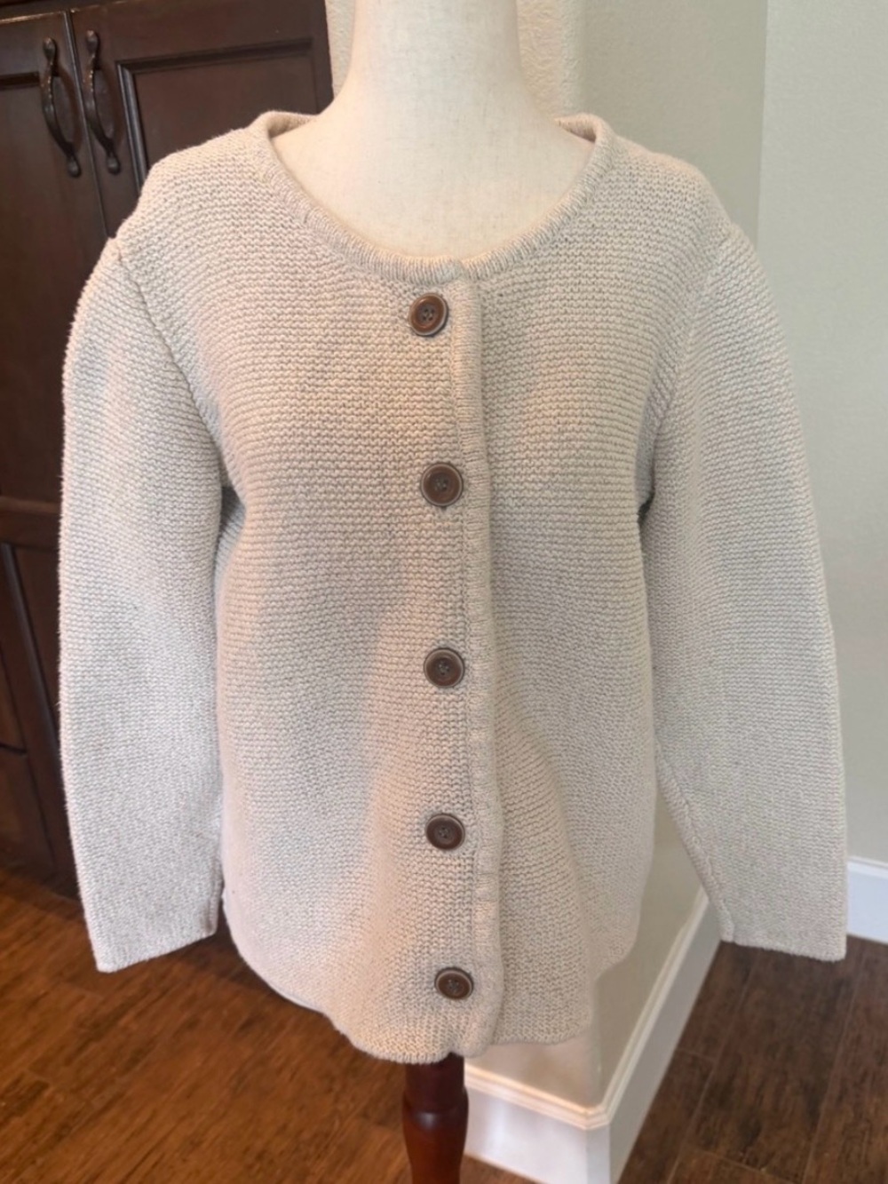 Orvis Cream Knit button down Cardigan M